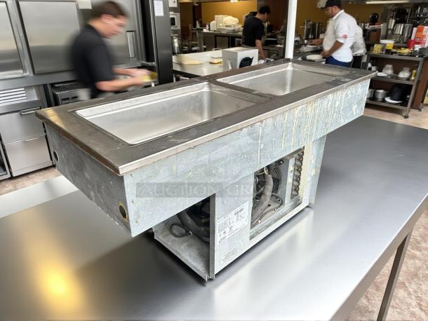 Delfield 8148-EFNP 48" drop-in refrigerator, cold wall cooled, dual pan capacity, tested, stainless steel, 115v power.