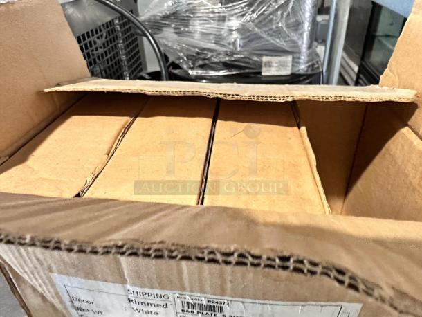Boxed lot of Foodservice Standard Rimmed B&B White Plates, 5 3/4" diameter, superb condition, inspected and ready for use.