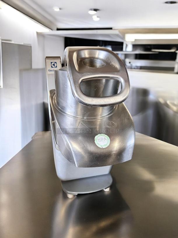 Electrolux TRS24NU continuous feed food processor in outstanding condition, 120V, fully tested, BPA-free sticker visible.