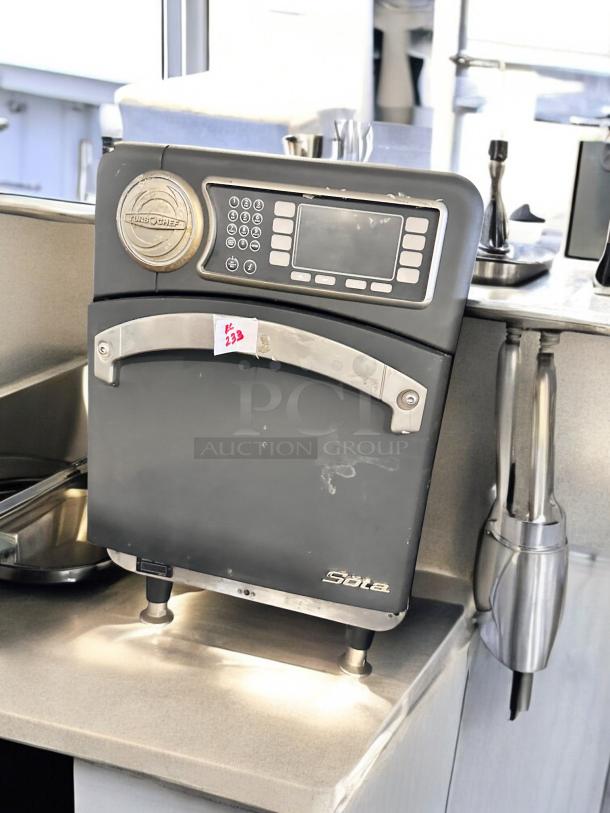 TurboChef NGO Sōta high-speed convection oven, outstanding condition, 208/240V, digital controls, fully tested, silver handle.