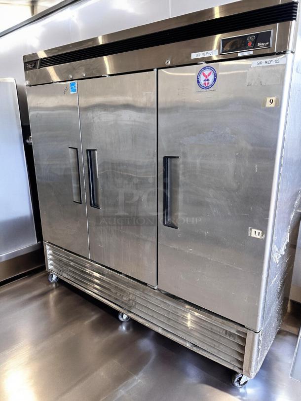 Turbo Air TSR-72SD 3-door reach-in refrigerator in outstanding condition, stainless steel, fully tested, 115V, Carson, CA, USA.