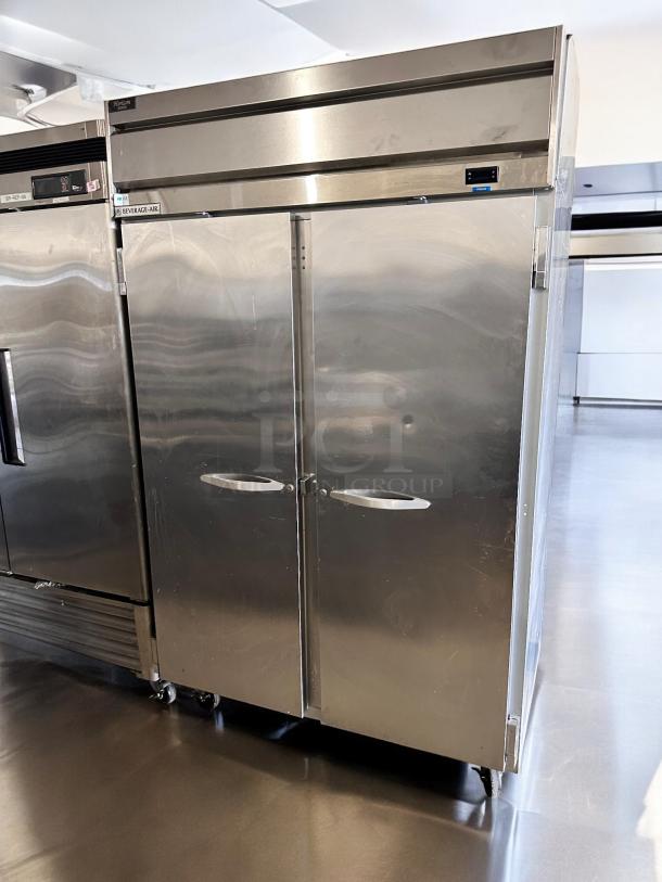 Beverage-Air HF2HC-1S two-door reach-in refrigerator in outstanding condition, stainless steel finish, fully tested, 115V.