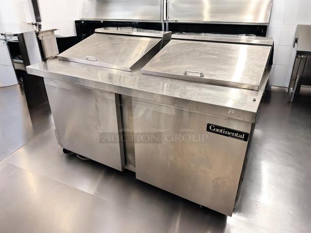 Continental SW60N24M 60" 2-door refrigerated sandwich prep table in outstanding condition, fully tested and working.