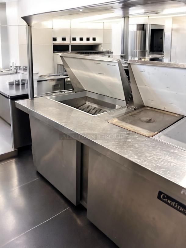 Continental SW60N24M 60" two-door mega top refrigerated sandwich prep table in outstanding condition, fully tested.