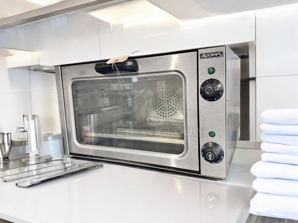 Adcraft COQ-1750W countertop convection oven in superb condition, stainless steel, visible controls, 120V, fully tested.