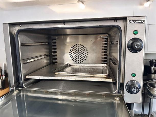 Adcraft COQ-1750W countertop convection oven, stainless steel, 120V, superb condition, tested and operational.