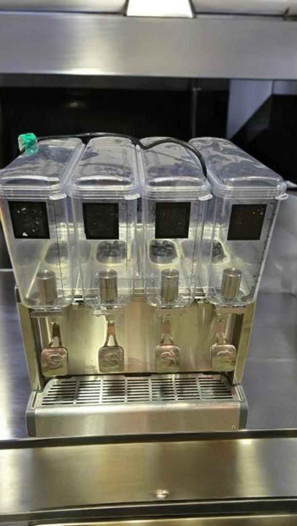 Crathco CS-4E-16-290 quadruple bowl refrigerated beverage dispenser in outstanding condition, 115V, fully tested.