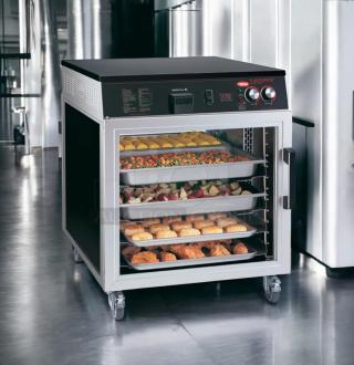 Hatco FSHC-6W2 Flav-R-Savor Holding Cabinet, top-tier condition, visible trays of food, 120V, fully tested.