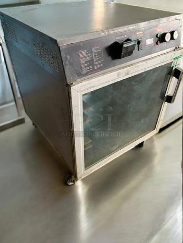 Hatco FSHC-6W2 Flav-R-Savor Holding Cabinet, stainless steel, 120V, top-tier condition, fully tested, with controls and glass door.