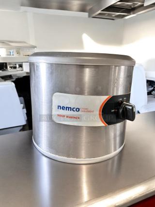 Nemco 6100A Soup Warmer, superb condition, stainless steel, 120V, tested, working, with visible brand label and control knob.