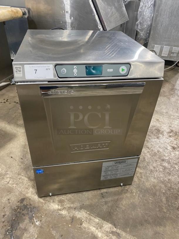 Hobart Advansys LXe Series commercial undercounter dishwasher, stainless steel, Model LXER, high temperature, electric, 120/208-240V.
