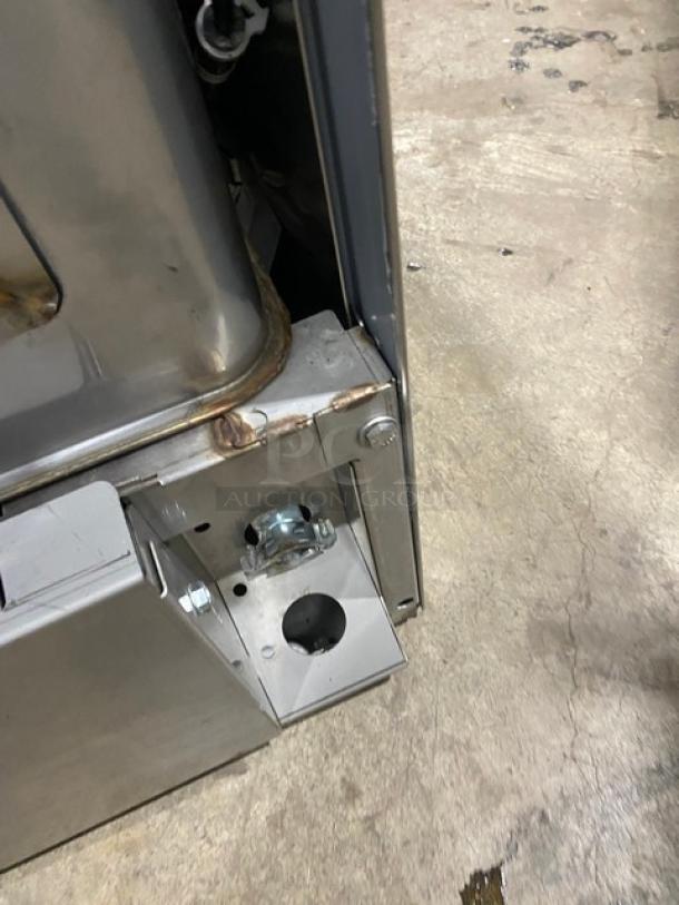 Hobart Advansys LXe Series stainless steel dishwasher, Model LXER, showing corner detail and construction.