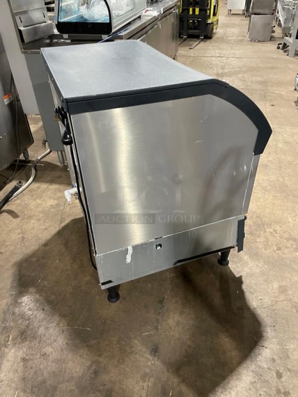 Scotsman Prodigy Series ice maker, Model CU3030SW-1E, stainless steel, electric, water-cooled, on legs, commercial use.