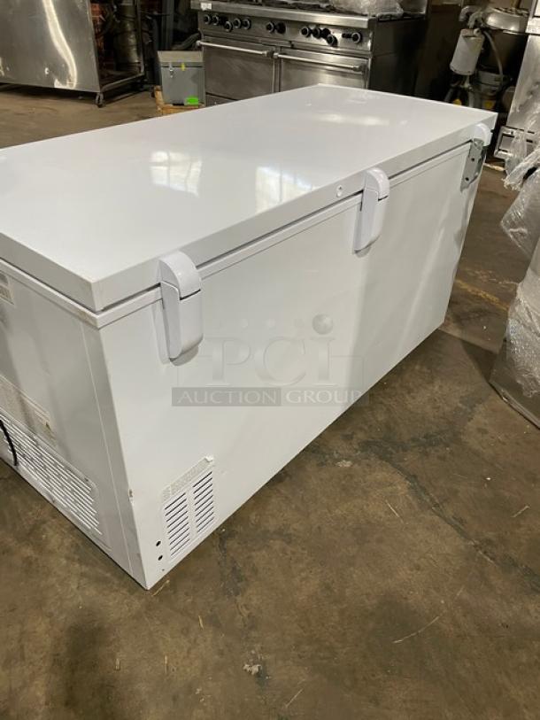 KoolMore Commercial White 60" Chest Freezer, Model SCF-16C, with poly-coated wire basket, 115V, in excellent condition.