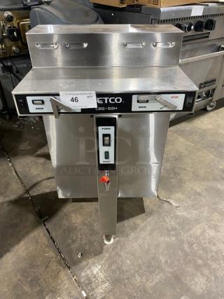 Fetco Commercial Stainless Steel Electric Powered Countertop Automatic Twin Coffee Brewer! With Hot Water Dispenser! Model: CBS-52H15 SN: 11286503A! 240V 1 Phase! On Legs! - Item #1212407