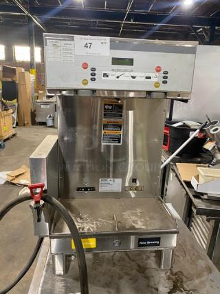 Bunn Starbucks Style Commercial Stainless Steel Electric Powered Countertop Dual Soft Heat Automatic Twin Coffee Brewer! With Hot Water Dispenser! With Digital Brewer Control! Model: DUAL SH DBC SN: DUAL130320! 120/208V 1 Phase! On Legs! - Item #1212408