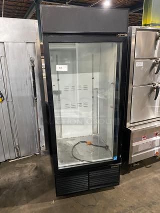 Habco ESM28 black single glass door merchandiser refrigerator, Energy Star certified, SN: 28059033, 115V, 1 phase.