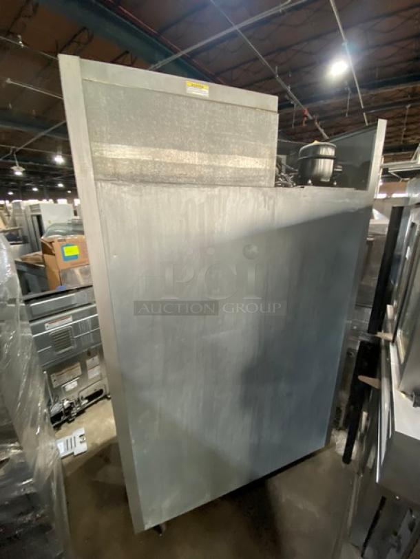 Beverage-Air E-Series 2 Door Reach-In Refrigerator, Model ER48-1AS, Stainless Steel, Energy Star, on Casters, Poly Coated Rack.