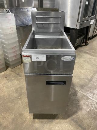 Atosa Commercial Stainless Steel Natural Gas Powered Deep Fat Fryer! With Back Splash & Basket Hanger! On Legs! - Item #1212426