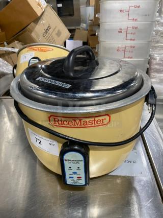 Town Commercial Electric Countertop 37-Cup Rice Cooker, Model 57137. Features a lid, markings indicate 120V, SN: E37-25476.