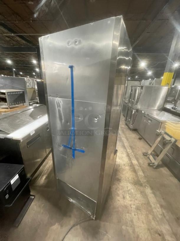 True Commercial Stainless Steel Multi-Tier Refrigerated Merchandiser, Model TAC-30GS, with adjustable wired racks, 115V.