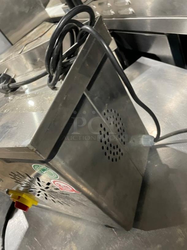 Eser Makina stainless steel electric meat grinder/mincer, countertop model, in good condition, with visible power cord and controls.