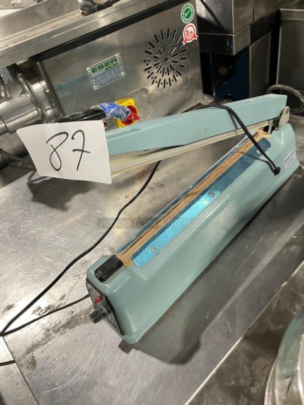 Commercial Electric Powered Manual Impulse Sealer, Model 300, 110V/210-250V. Used condition, with power cord visible.