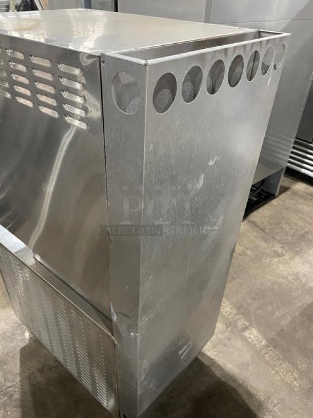 Cleveland Range 24CGM200 commercial stainless steel convection steamer, natural gas powered, in good condition, on legs.