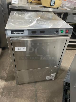 Champion UH130B-70M4 stainless steel undercounter dishwasher, electric, high-temp, good condition, 120-208/230V, 1 phase.