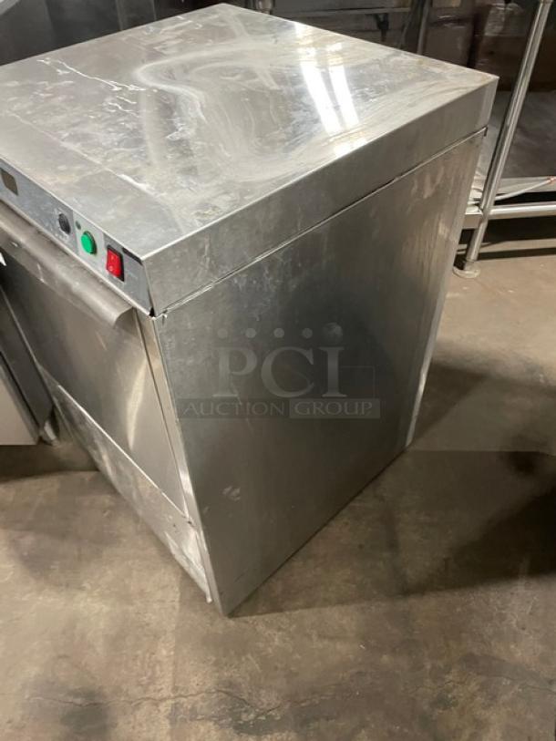 Champion UH130B70M4 stainless steel undercounter dishwasher, electric-powered, 120-208/230V, 1 phase, commercial use, good condition.