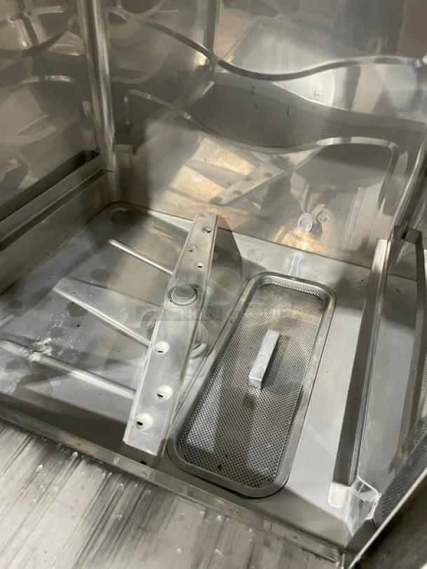 Champion UH130B-70M4 stainless steel undercounter dishwasher; electric, high-temp; internal view; clean condition.