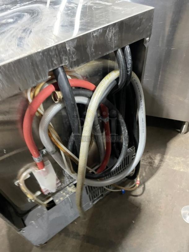 Champion UH130B-70M4 commercial stainless steel undercounter dishwasher, electric, high-temp, visible hoses, 120-208/230V.