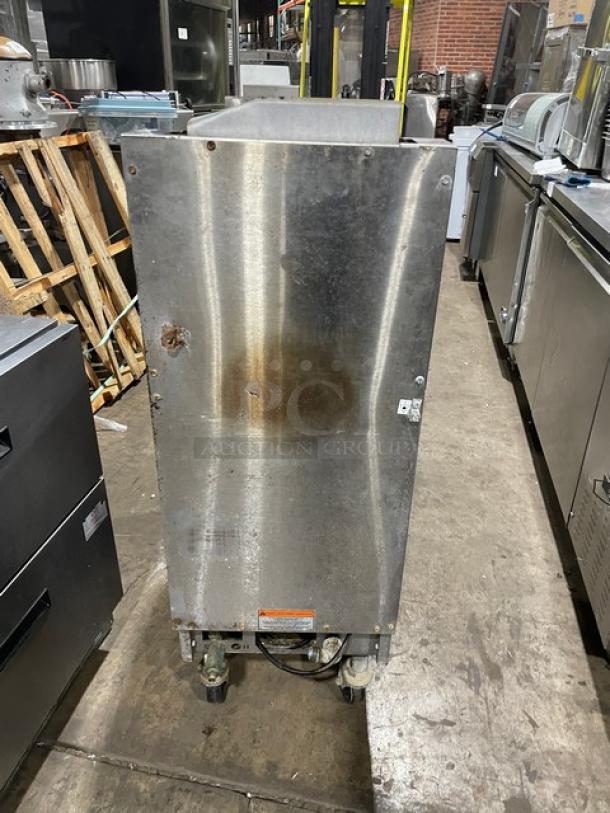 Pitco Solstice Supreme Series 12 Gal. Pasta Cooker, Model SSPG14, stainless steel, on casters, digital controls, used condition.
