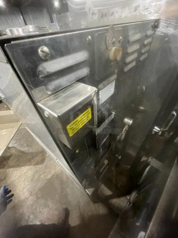 Groen HyPer Steam Series HY5E electric convection steamer, stainless steel, double stacked, with open base stand, 480V 3 Phase, SN: 5E26911MS.
