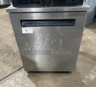 Delfield Enodis 406STAR2 undercounter refrigerator; stainless steel, single door, poly coated rack, on casters.