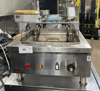 APW Wyott Commercial Stainless Steel Electric Powered Countertop Deep Fat Fryer! With Thermostatic Control! On Legs! - Item #1212457