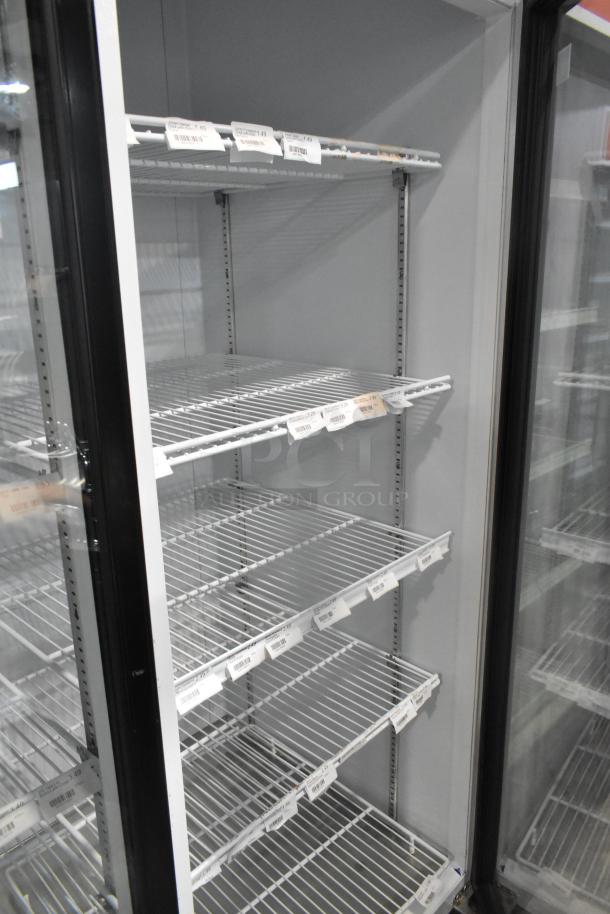 Master-Bilt MBGRP74-HG 3-door reach-in cooler with metal frame, poly-coated racks, and 115/208-240V, 1-phase wiring.