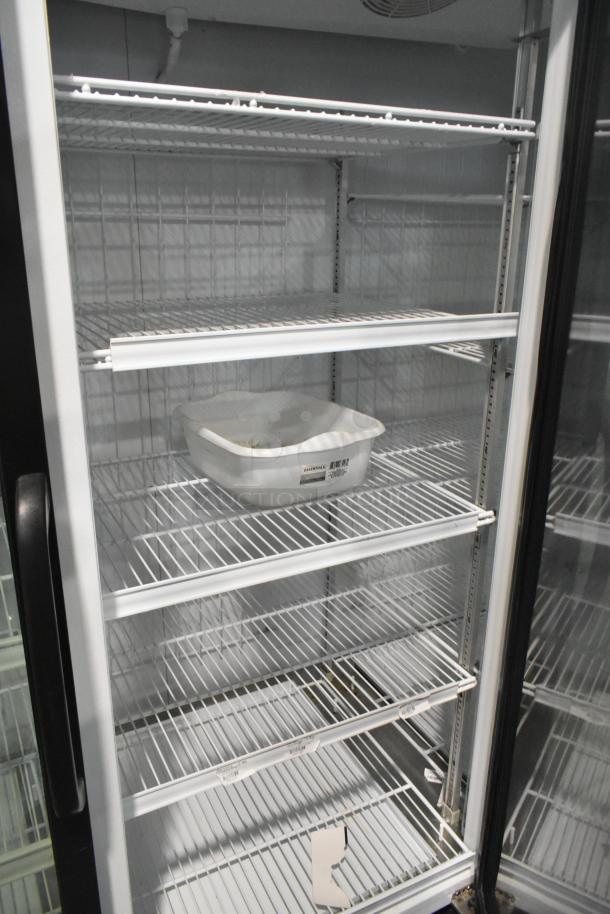 Master-Bilt MBGRP74-HG 3-Door Cooler, metal, poly-coated racks, commercial use, 115/208-240V, 1 phase, interior view.