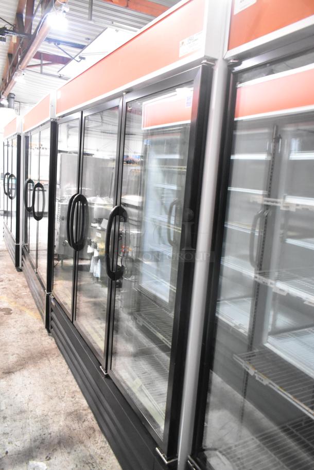 Master-Bilt MBGRP74-HG commercial 3-door reach-in cooler, metal frame, poly-coated racks, 115/208-240V, 1 phase.