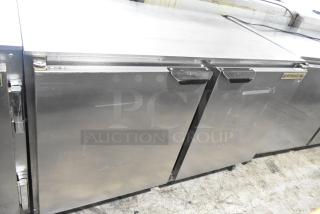 Beverage Air UCR48A stainless steel 2-door undercounter cooler, commercial casters, 115V, 1 phase, slight surface wear.