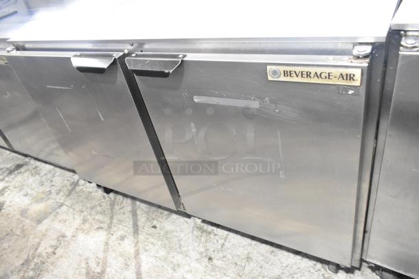 Beverage Air UCR48A stainless steel 2-door undercounter cooler on casters, 115 volts, 1 phase, commercial use, minor scratches.