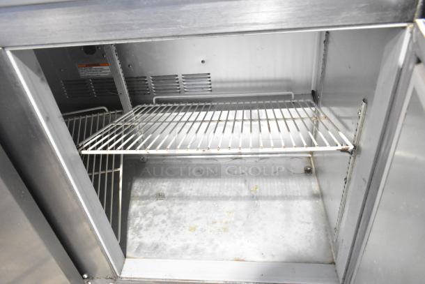 Beverage Air UCR48A stainless steel undercounter cooler interior, two shelves, commercial casters, 115V, 1 Phase.