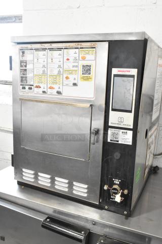 Broaster VF-3i stainless steel ventless fryer, countertop model, 120/208V, 1-phase, visible operation guide and Broaster branding.