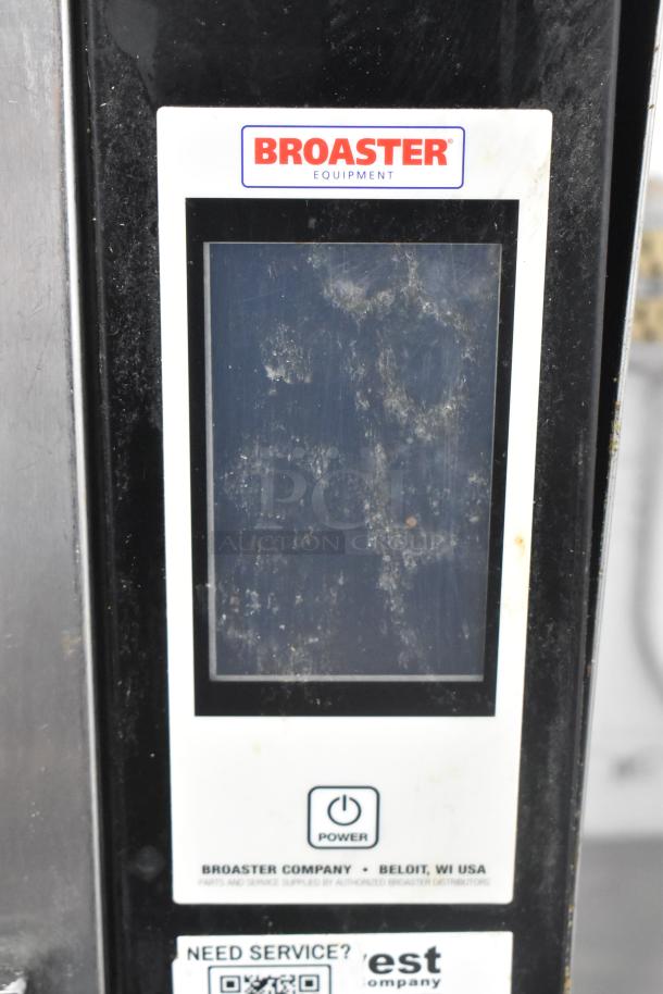 Broaster VF-3i stainless steel ventless fryer, 120/208V, 1 phase, touchscreen, used, visible Broaster branding.