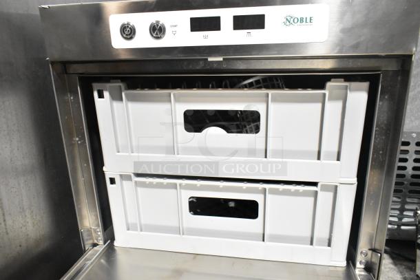 Noble 495HTGW22 stainless steel undercounter dishwasher, 2023 model, 208-240V, 1 phase, brand new with minor scratches.