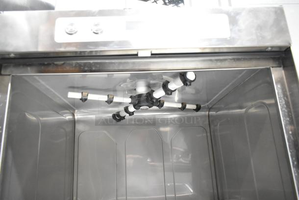 Alt text: Noble 495HTGW22 stainless steel undercounter dishwasher, brand new with scratch and dent, 208-240V, 1 Phase.