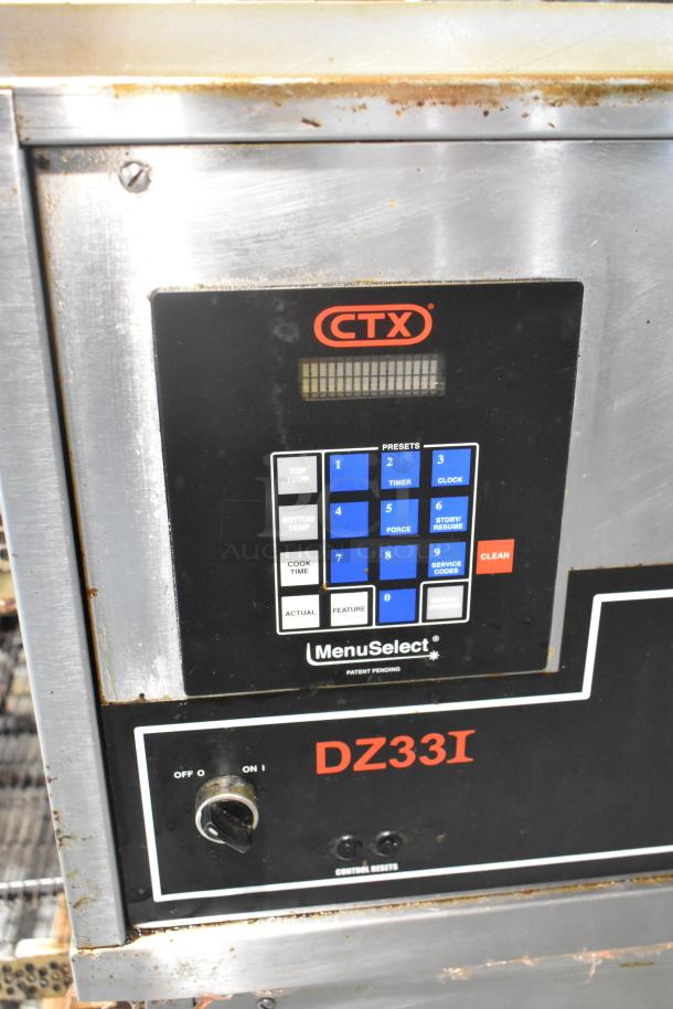 2023 Middleby Marshall CTX DZ33I conveyor pizza oven control panel, stainless steel, MenuSelect buttons, model DZ33I.