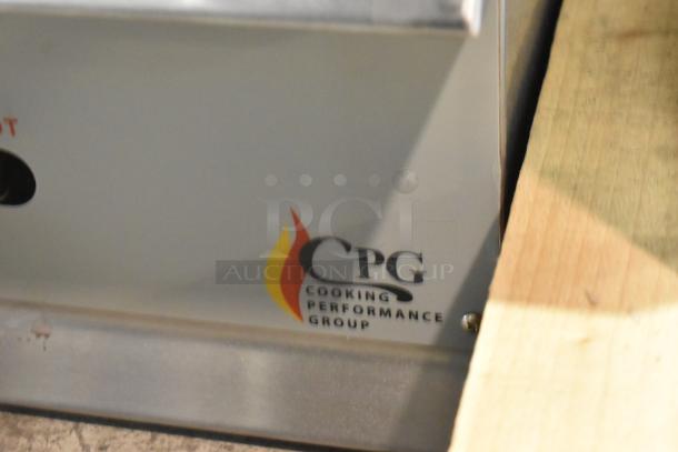BRAND NEW 2024 Cooking Performance Group GM-CPG-48-NL 48" stainless steel countertop griddle, 120,000 BTU, manual controls.