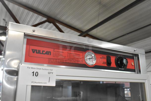 BRAND NEW Vulcan VP18 metal full-size non-insulated holding/proofing cabinet, on casters, 120V, 1 phase, slight scratches.