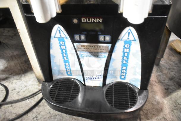 Bunn ULTRA-2 commercial slushie machine with 2 hoppers, labeled "Chill Zone," 115 volts, 1 phase, good condition.